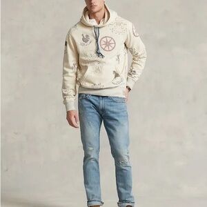 Polo Ralph Lauren Country Rustic Graphic Hoodie Mens Size Small.